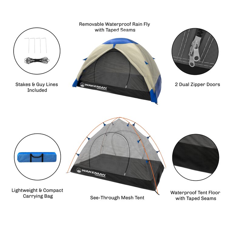 Backpacking 2 Person Tent with Carry Bag